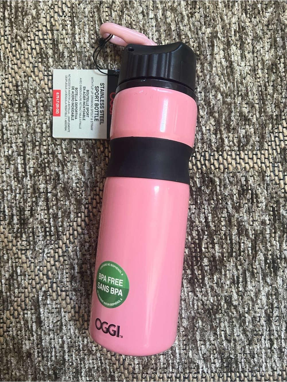 OGGI Pink Stainless Steel Sports Water Bottle